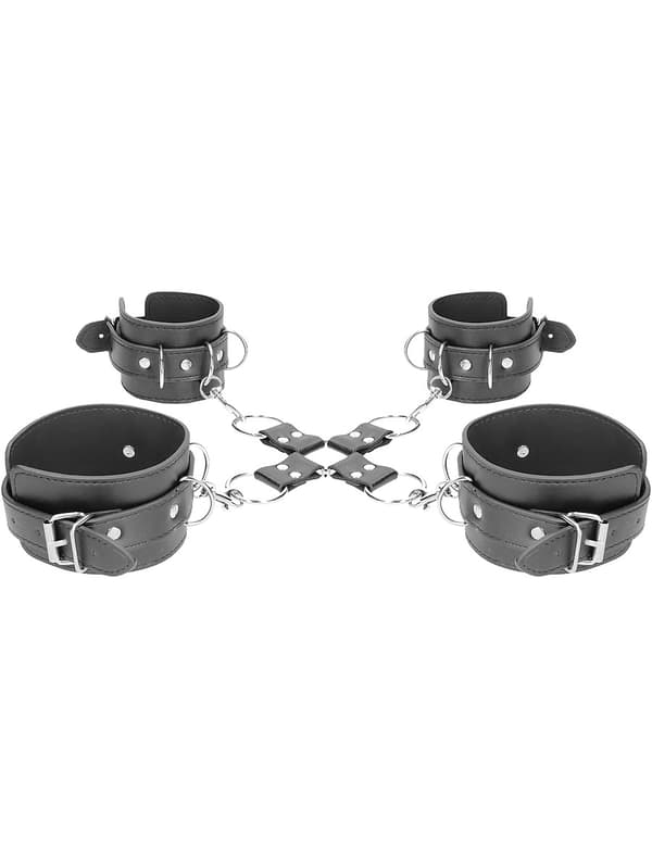 Ouch!: Bonded Leather Hogtie With Hand and Ankle Cuffs