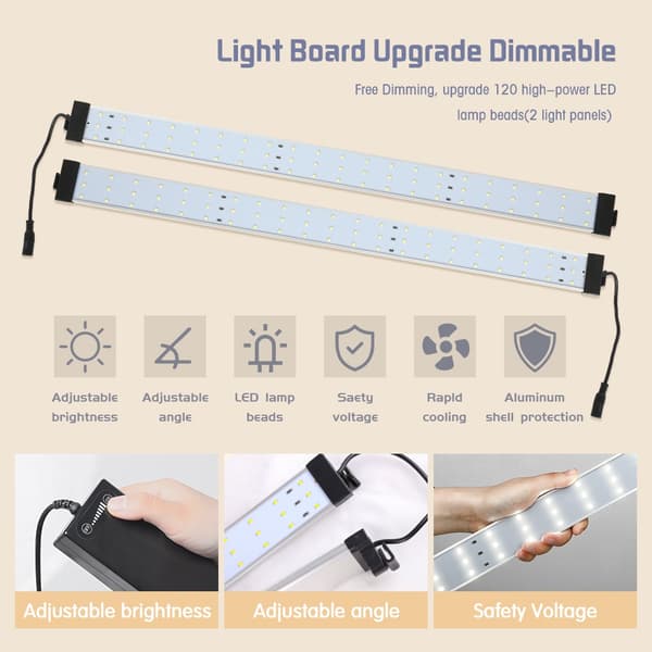 Bærbar Fotostudie Boks, PVC Baggrund, Bordplade Skydning, 65 cm kit