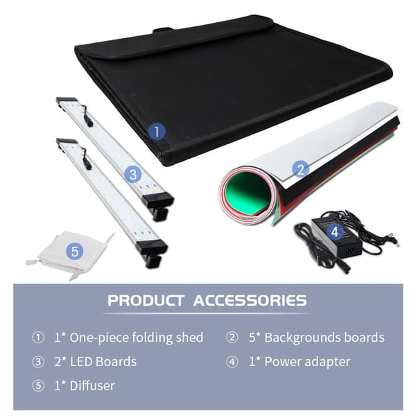 Bærbar Fotostudie Boks, PVC Baggrund, Bordplade Skydning, 65 cm kit