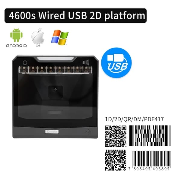 Streckkodsläsare, 1D/2D-skanning, Bluetooth-anslutning, 4600-plattformen