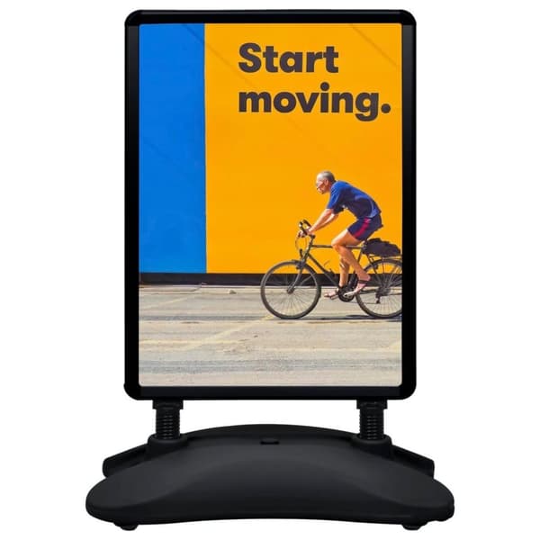 vidaXL plakatstativ A1 med fod aluminiumslegering sort