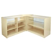 Leo Modulære Skranker til Butikker - Træeffekt | Kasse Reception Receptionsskranke Butiksskranke Hörndisk B1200 C1200 CM60