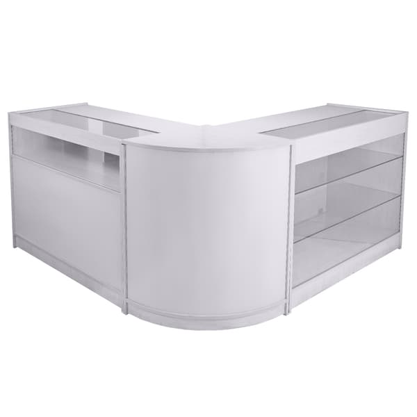 Taurus Modular Disks til Butikker - Hvid | Kassedisk Reception Skrivebord Butikskrank Hjørnetæller B1200 C1200 CM60