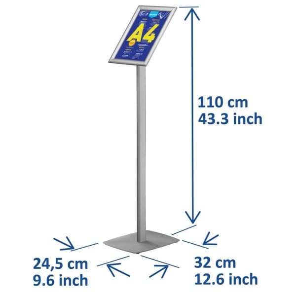 Europel Plakatstativ med A4-plakatramme 25 mm aluminium