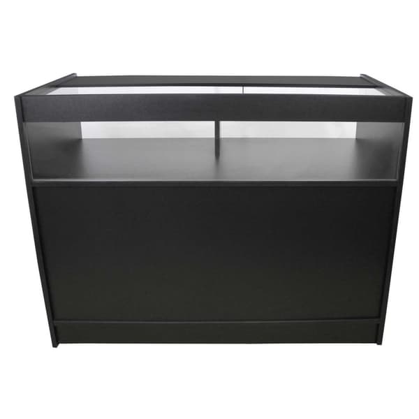 B1200 Smuk Sort Del af Moduldisk til Butikker Display Skiltning Kassedisk Receptionsdisk Butiksdisk Bænk Kasse Reception 120cm b x 90cm h x 60cm d