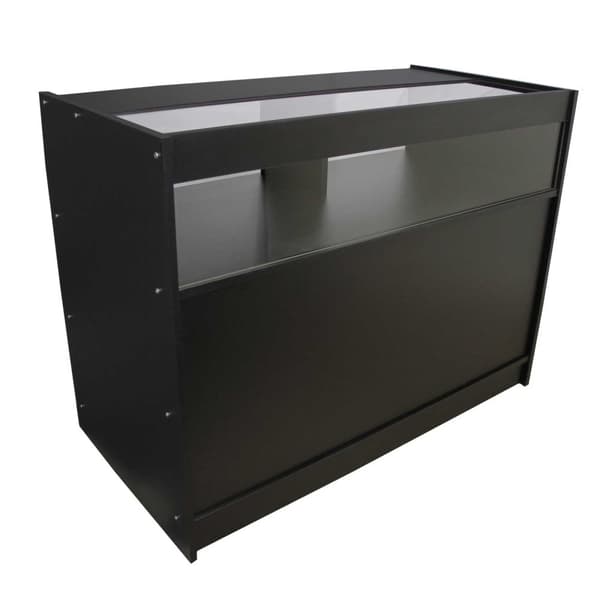 B1200 Vacker Svart Del av Moduldisk för Butiker Display Skyltning Kassadisk Receptionsdisk Butiksdisk Bänk Kassa Reception 120cm w x 90cm h x 60cm d