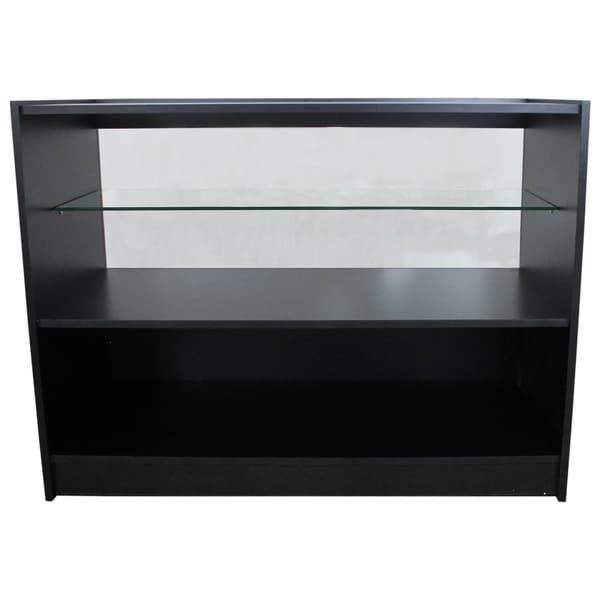 Emperor Vacker Sort & Hvid Moduldisk til Butikker Glas Hylder til Skiltning Kasseapparat Modtagerdisk Butiksdiske Hjørnedisk Display 90cm Høj 60cm Dyb