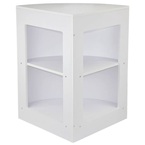 Emperor Vacker Sort & Hvid Moduldisk til Butikker Glas Hylder til Skiltning Kasseapparat Modtagerdisk Butiksdiske Hjørnedisk Display 90cm Høj 60cm Dyb