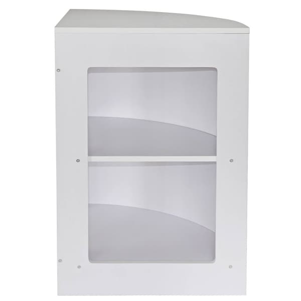 Emperor Vacker Sort & Hvid Moduldisk til Butikker Glas Hylder til Skiltning Kasseapparat Modtagerdisk Butiksdiske Hjørnedisk Display 90cm Høj 60cm Dyb