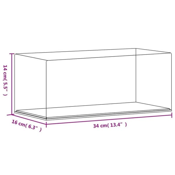 vidaXL montre 34x16x14 cm akryl transparent