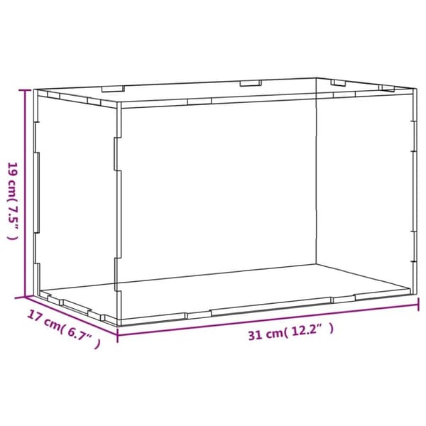 vidaXL montre 31x17x19 cm akryl transparent