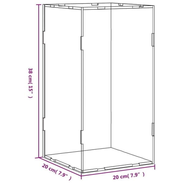 vidaXL montre 20x20x38 cm akryl transparent