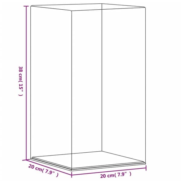 vidaXL Akryllåda transparent 20x20x38 cm