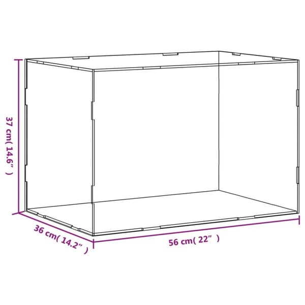 vidaXL Akryllåda transparent 56x36x37 cm