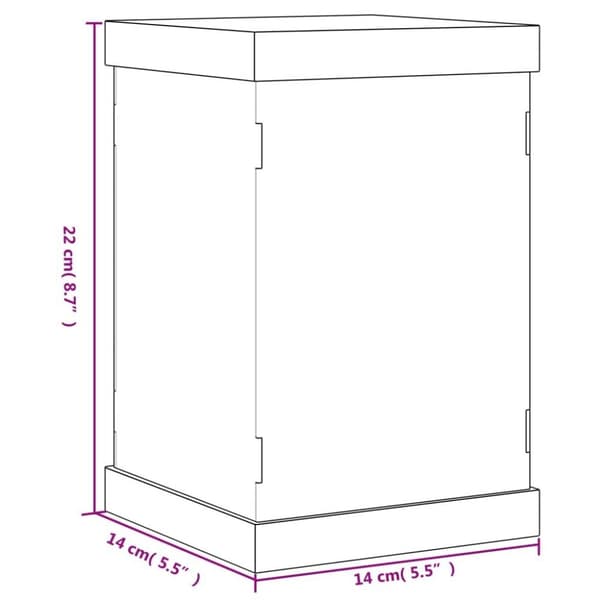vidaXL montre 14x14x22 cm akryl transparent