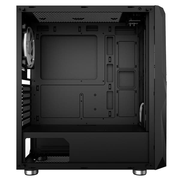 CARCASA NJOY Middle Tower, ATX, "FORT", fara sursa, sticla securizata, fan x 2, USB 2.0 x 1, USB 3.0 x 2, Jack 3.5 mm x 2, mesh pt. filtrare praf, neg