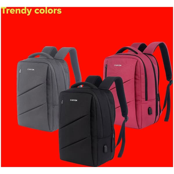 CANYON backpack BPE-5 Urban USB 15.6'' Red