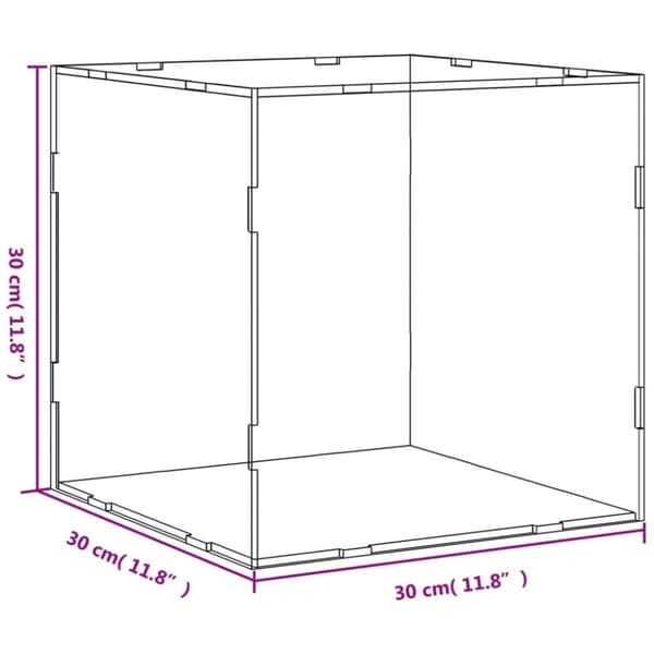 Akryllåda transparent 30x30x30 cm