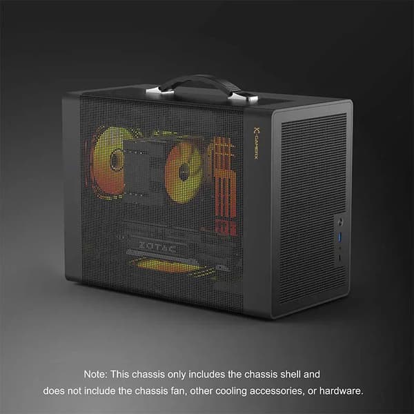 P60 Mesh Computer Case, Understøtter 350mm GPU-længde, Kompakte dimensioner 378mm x 195mm x 290mm,P60 mesh sort