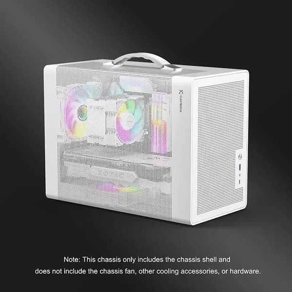 P60 Mesh Computer Case, Understøtter 350mm GPU-længde, Kompakte dimensioner 378mm x 195mm x 290mm,P60 mesh hvid