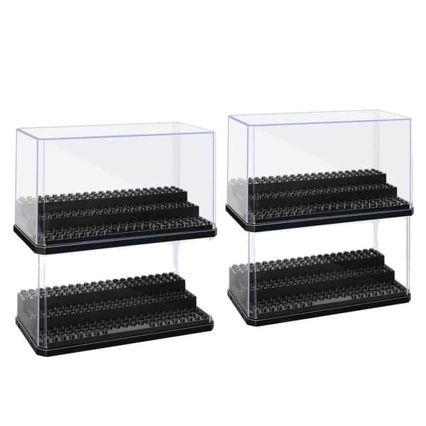 Acrylic Minifigurdisplay, Stapelbar Design, Dammtät Förvaring,4 stycken