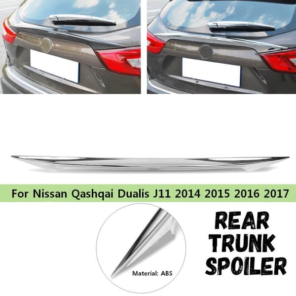 ABS eller Carbon Fiber Car Bakre Trunk Spoiler För Nissan Qashqai Dualis J11 2014 2015 2016 2017(silver)