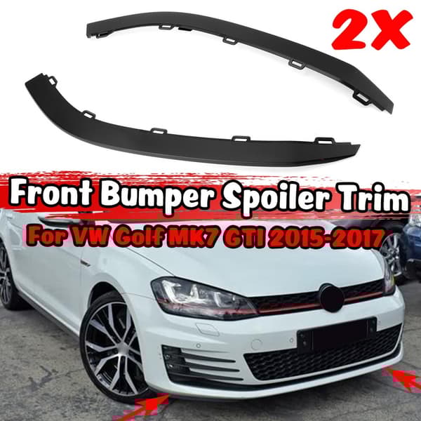 För VW For Golf MK7 GTI 2015-2017 Bil Främre Stötfångare Läpp Nedre Spoiler Luftdeflektor Valance Trim 5GG8059039B9 5GG8059049B9(svart)