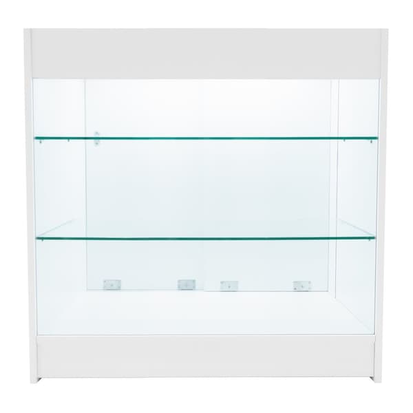 Set Shop Counters "APOLLO" | Black/White/Maple | 2xK + 1xLM60 | MDF and tempered glass | Shelves and sliding doors with locks | Easy assembly | Cashie
