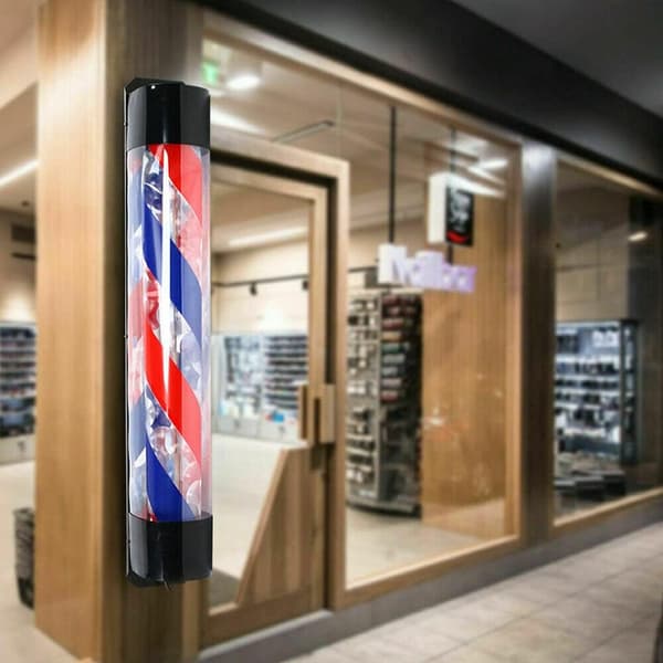Ulkoinen parturipylväsmerkki, valaistut LED-valot, helppo seinäkiinnitys, kestävä ABS-materiaali
