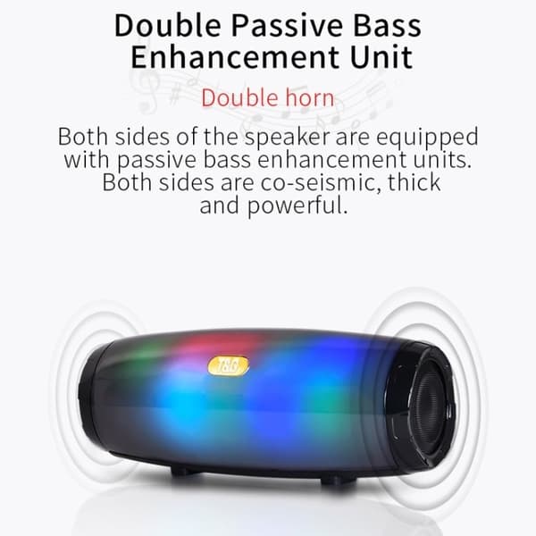 Bluetooth Kaiutin LED-valoilla - Langaton – Musta