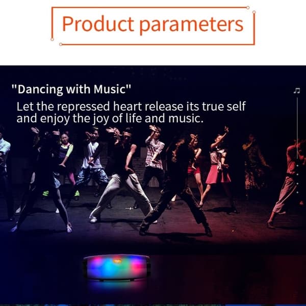Bluetooth Kaiutin LED-valoilla - Langaton – Musta