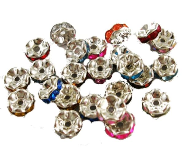 blandade multifärg strass rondeller paket