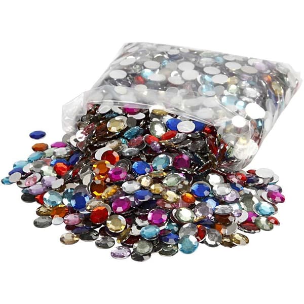 Rhinestones - dia. 6 + 9 + 12 mm - Runda - 3600 st