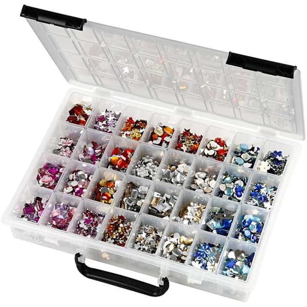 Storpack Rhinestones 6-16 mm - Inkl. Raaco Förvaringslåda