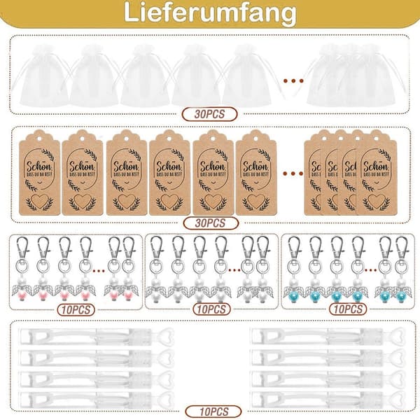 100 st Fest Bröllop Inbjudan Present Paket Ängel Vinge Berlock