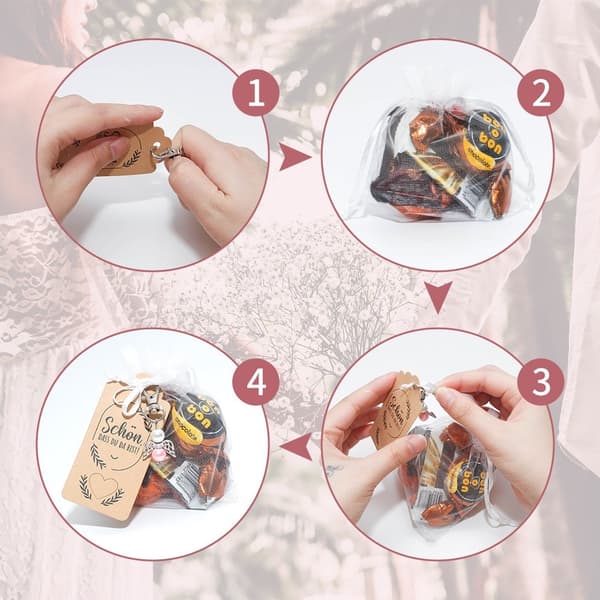 100 st Fest Bröllop Inbjudan Present Paket Ängel Vinge Berlock