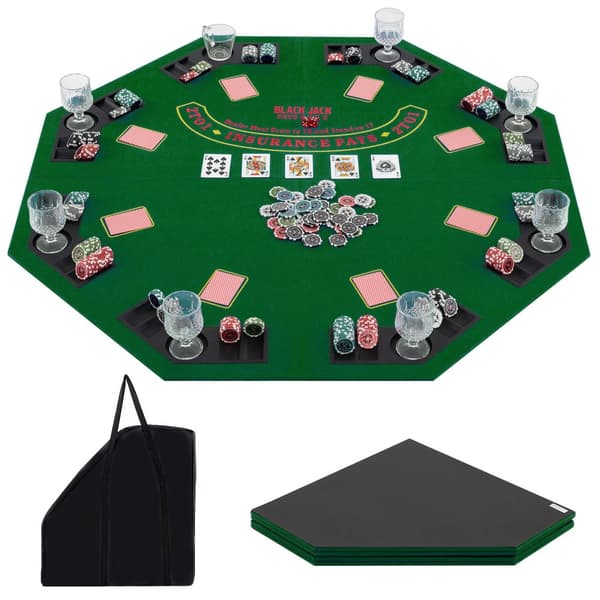Pokeripöytäkansi, 48x48 tuumaa, vihreä