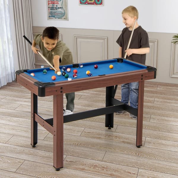 Billardspilbord, 1,2M træ, 122x61x76 cm, Brun/Blå/Grøn