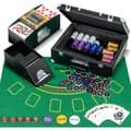 Miniatyrbillede 4 af 8: Pokersæt, 14 gram Pokerchips 300 Stykker Casino Pokersæt- Sort, 15,5x12,5x5,5 tommer, Sølv