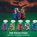 Miniatyrbild 8 av 8: Pokerset, Texas Holdem pokerset 300 bitar Claytec-chips, 16x9x4", Svart