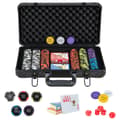 Miniatyrbild 1 av 8: Pokerset, Texas Holdem pokerset 300 bitar Claytec-chips, 16x9x4", Svart