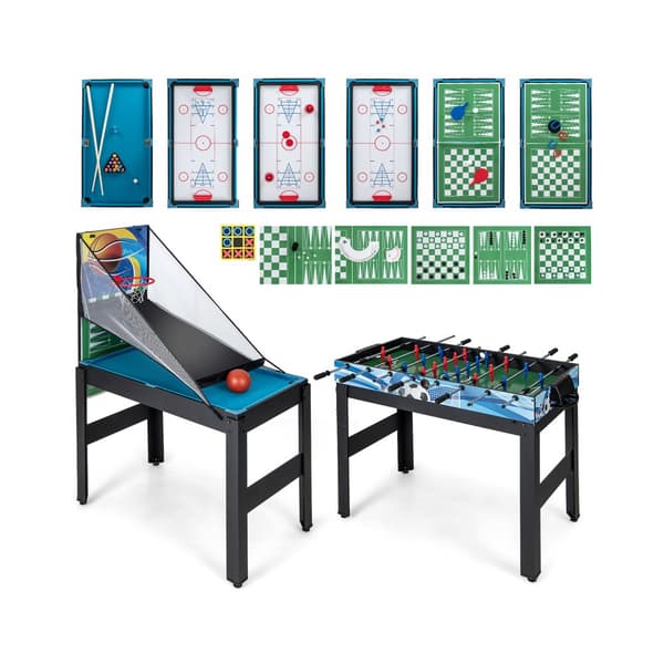Pelialusta setti, 14-in-1 yhdistelmäpöytä jalkapallopelillä, 43x23x60 tuumaa, monivärinen