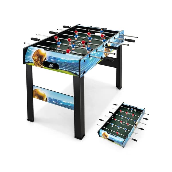 Minifoosballbord, 37x32x27 tum, Svart Blå