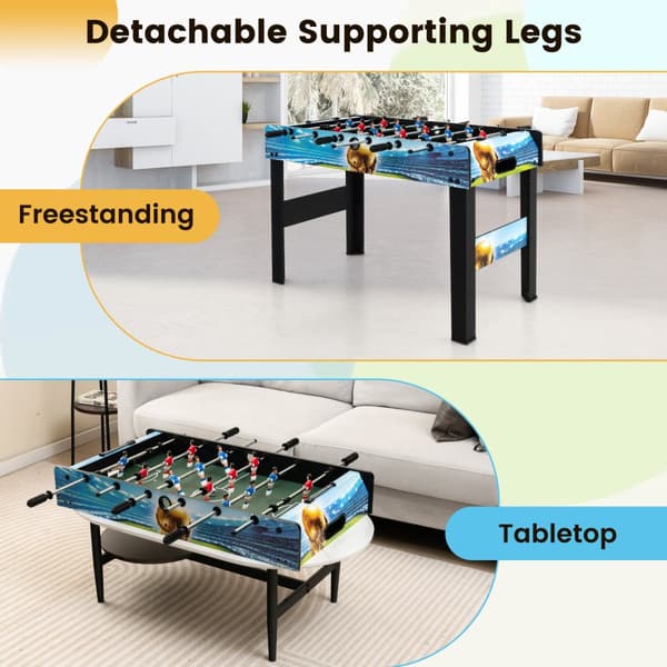Minifoosballbord, 37x32x27 tum, Svart Blå