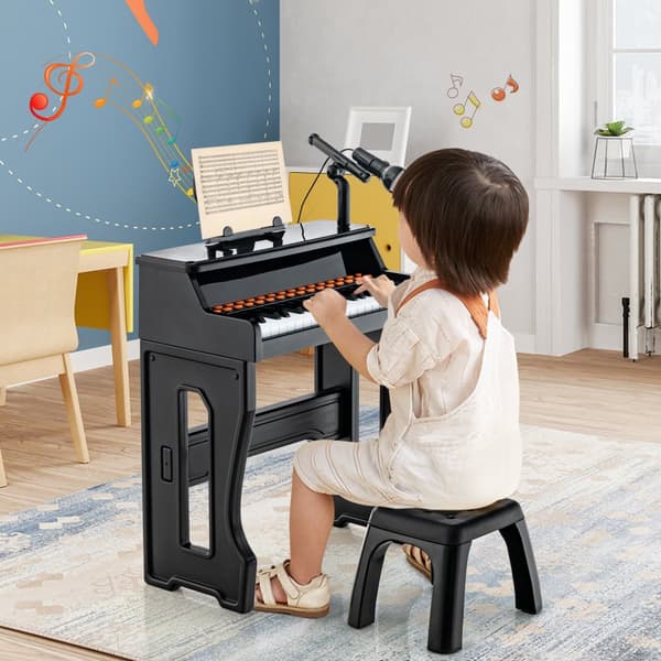 Børne Keyboard Klaver, 15.8"x8.9"x19.3", Sort