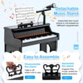 Miniatyrbillede 8 af 8: Børne Keyboard Klaver, 15.8"x8.9"x19.3", Sort