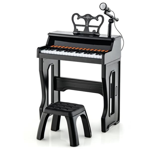 Børne Keyboard Klaver, 15.8"x8.9"x19.3", Sort