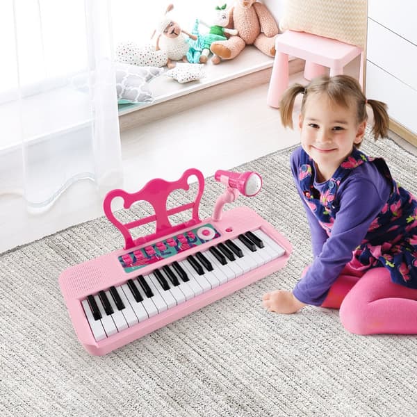 Børne klaver keyboard, 16,1"x9"x17,9", Pink