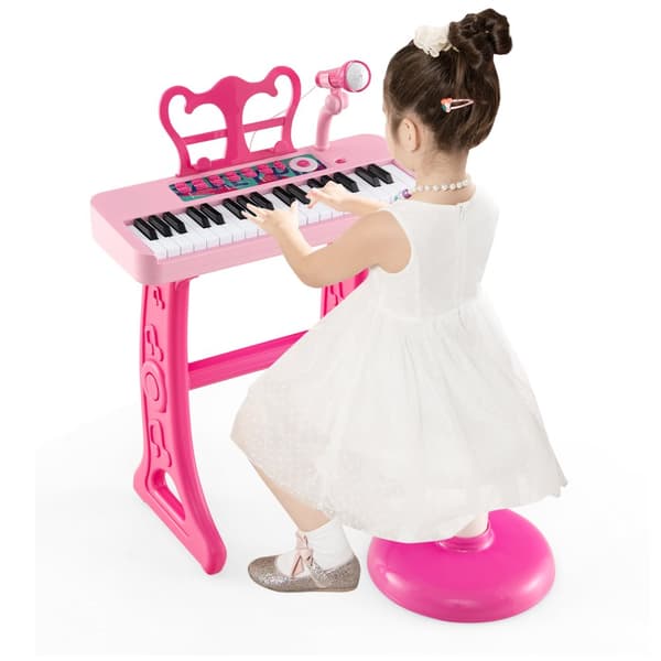 Børne klaver keyboard, 16,1"x9"x17,9", Pink