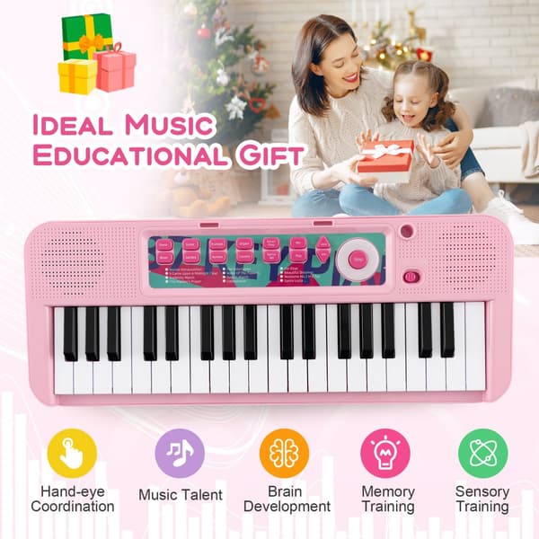 Børne klaver keyboard, 16,1"x9"x17,9", Pink